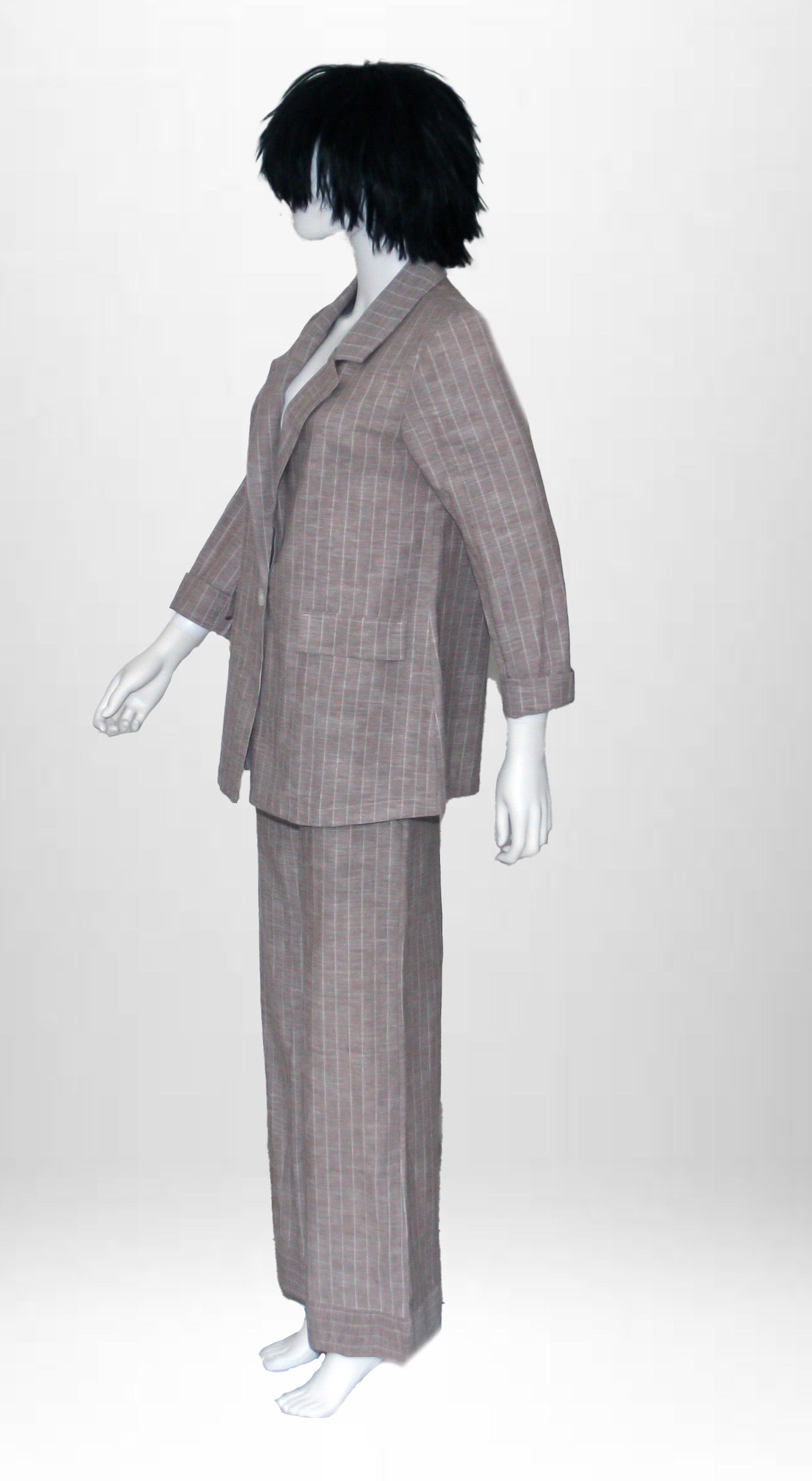 Abito 2 pezzi giacca + pantalone grigio rigato