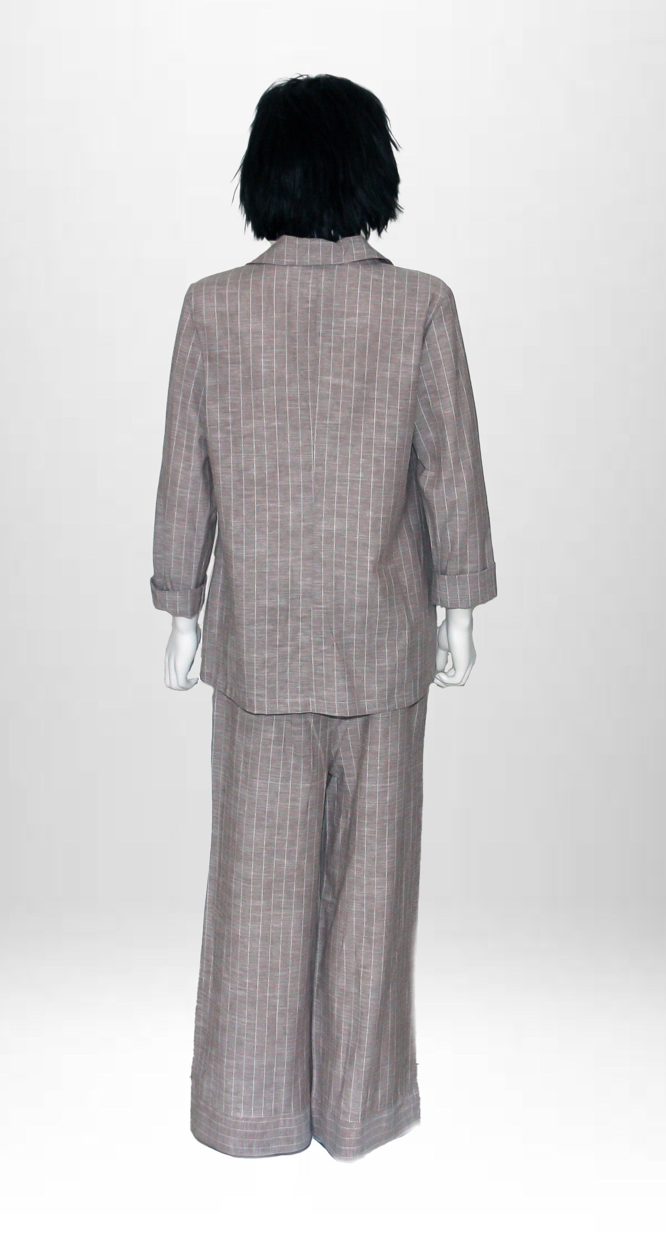 Abito 2 pezzi giacca + pantalone grigio rigato