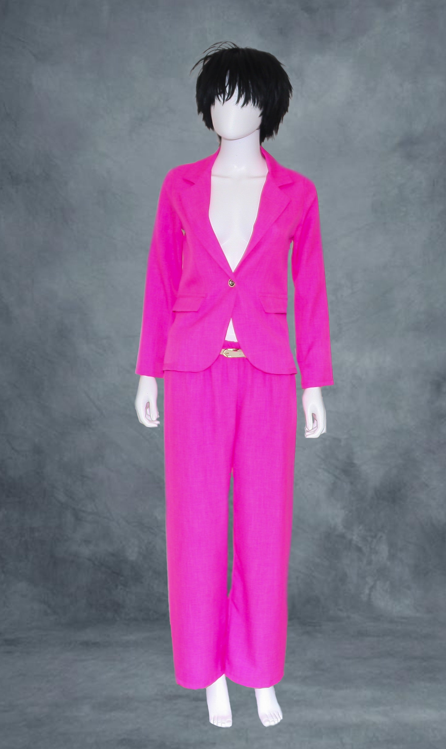 Abito 2 pezzi giacca + pantalone fucsia