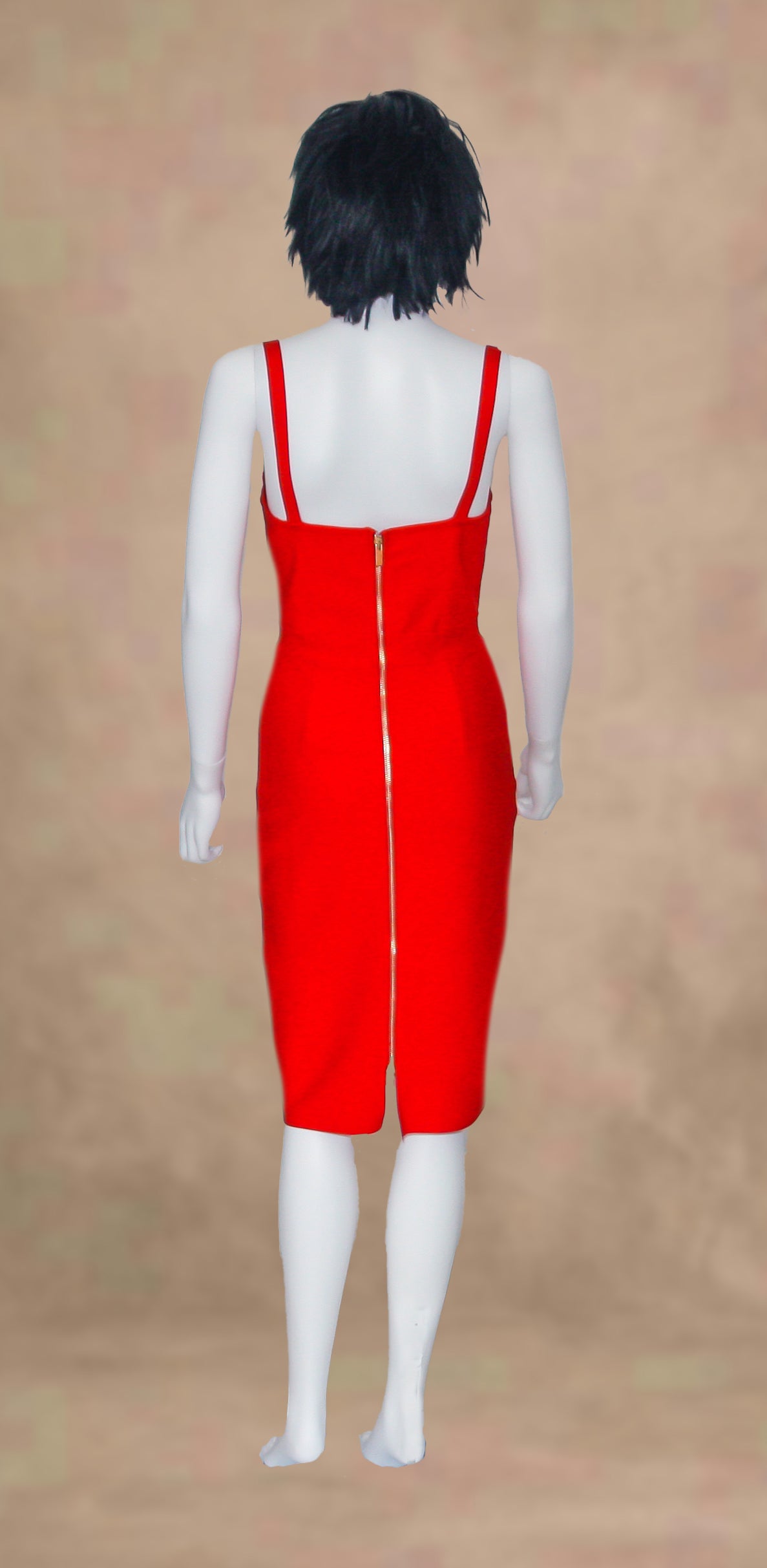 Abito lungo aderente rosso con pajettes