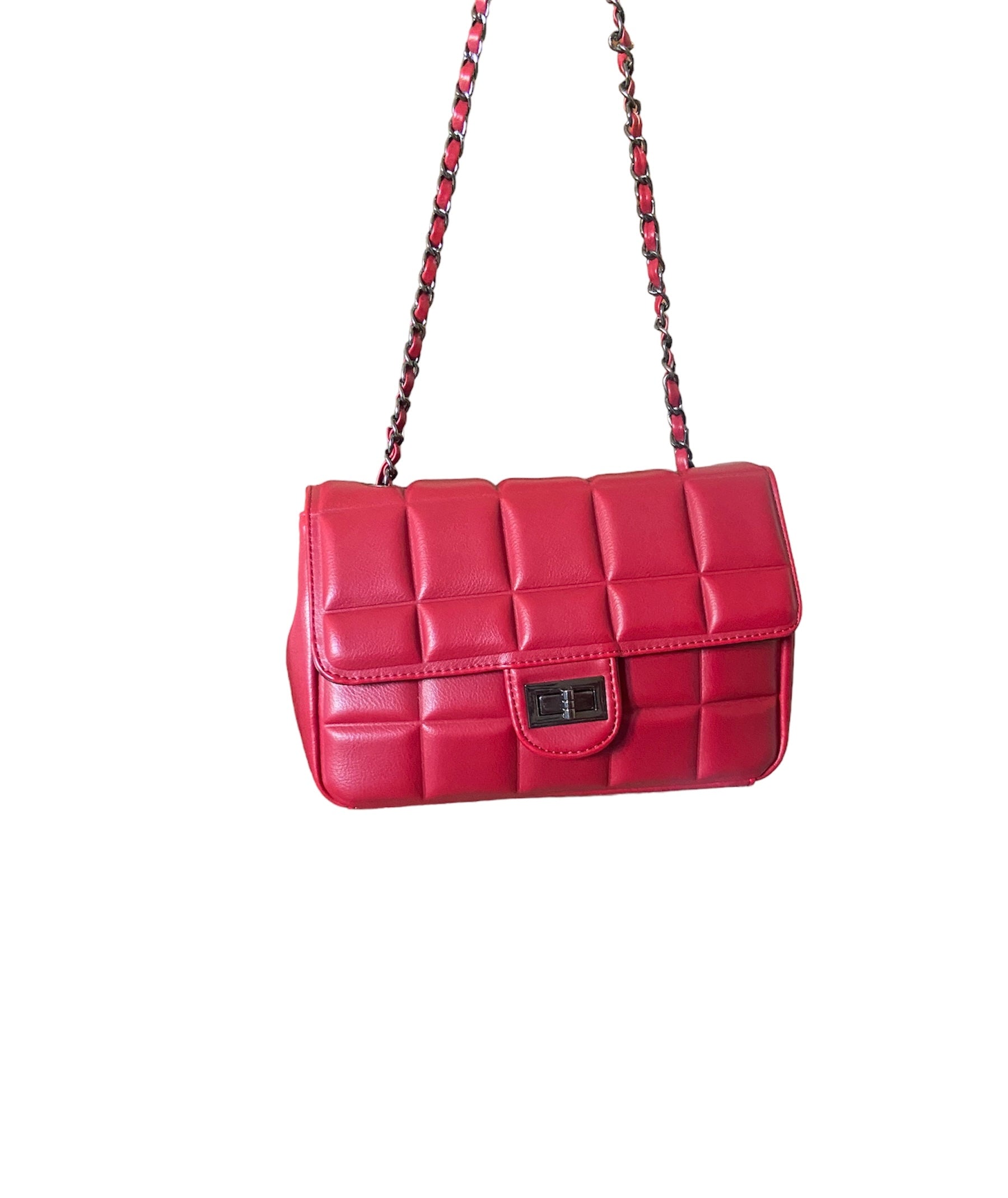 Borsetta a tracolla trapuntata color vinaccia